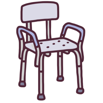 a pale shower chair